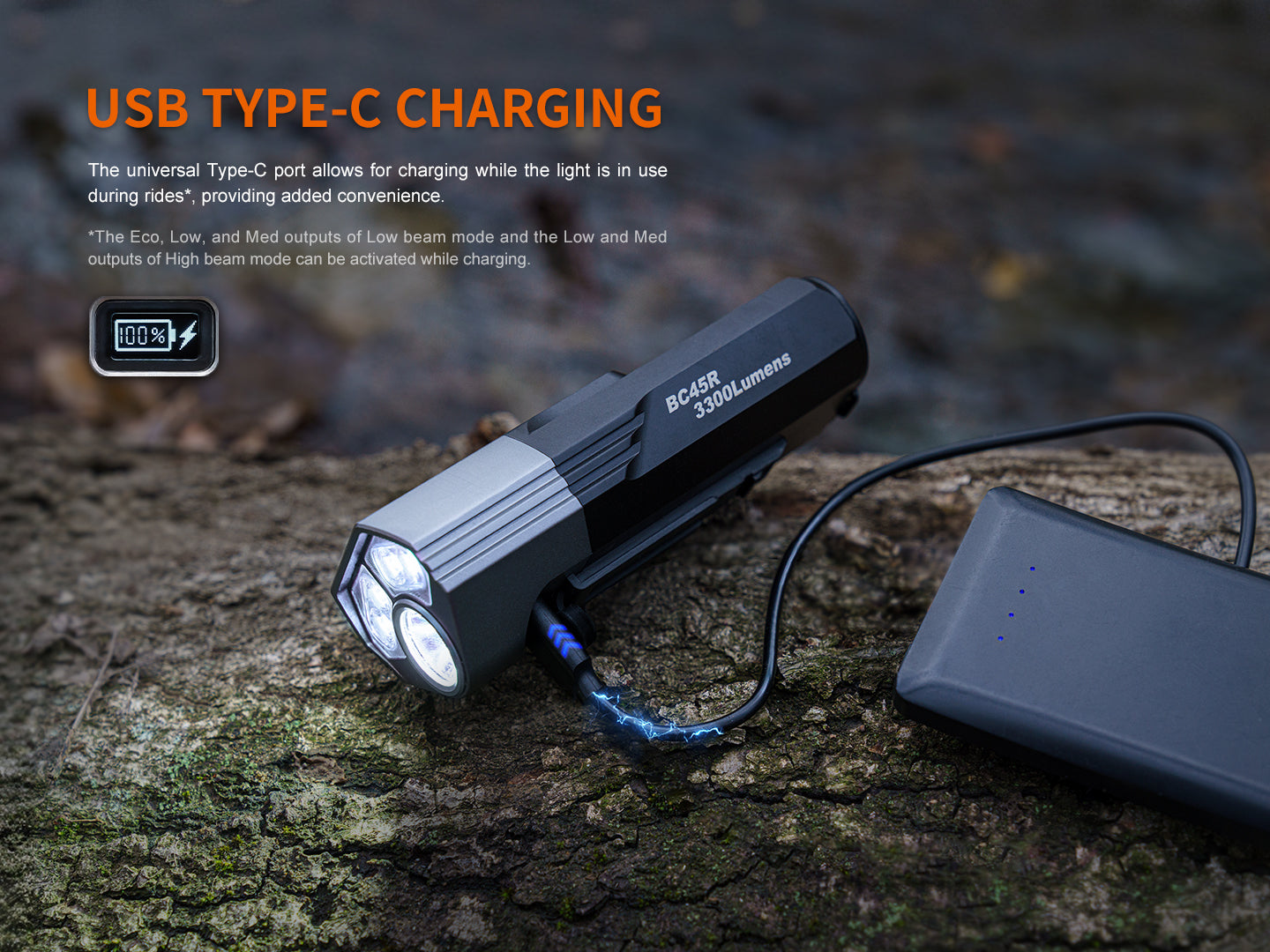 Fenix BC45R High Output Bike Front Light with OLED Screen & Wireless Remote [3,300 Lumens]