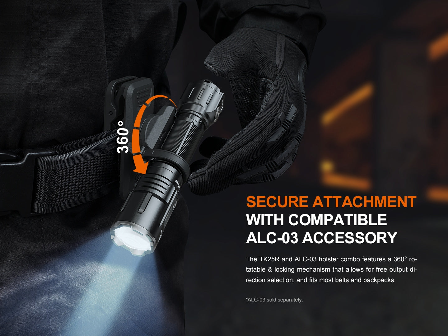 Fenix TK25R Tactical Flashlight With Multi-Color Side Light [3600 Lumens I 350 Meters]
