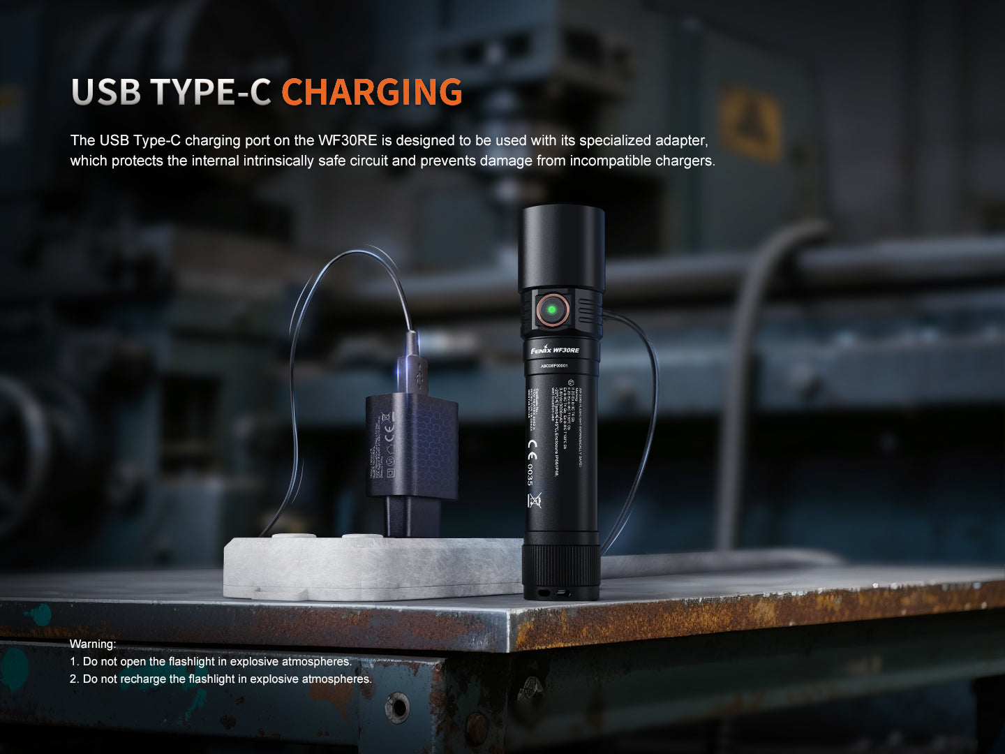 Fenix WF30RE Intrinsically Safe Rechargeable Flashlight