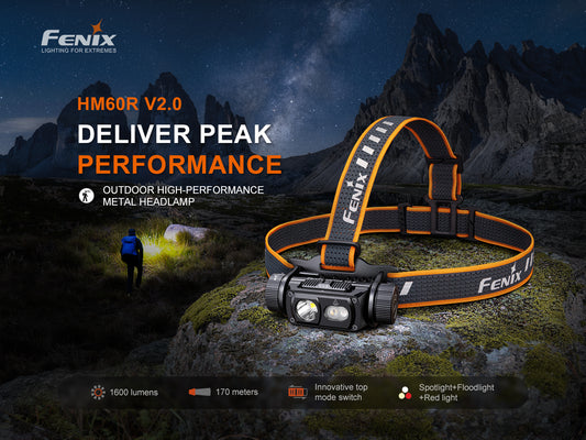 Fenix HM60R V2 Dual Light Sources with Spot & Flood Beam