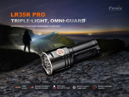 Fenix LR35R Pro [10,000 Lumens] High Power Flashlight With Red & UV Secondary Lights