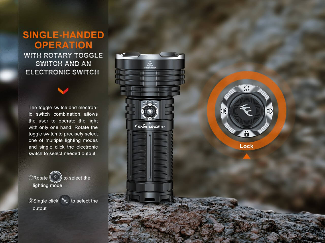 Fenix LR40R V2 High Power Flashlight_15,000 Lumens_900 Meters Throw