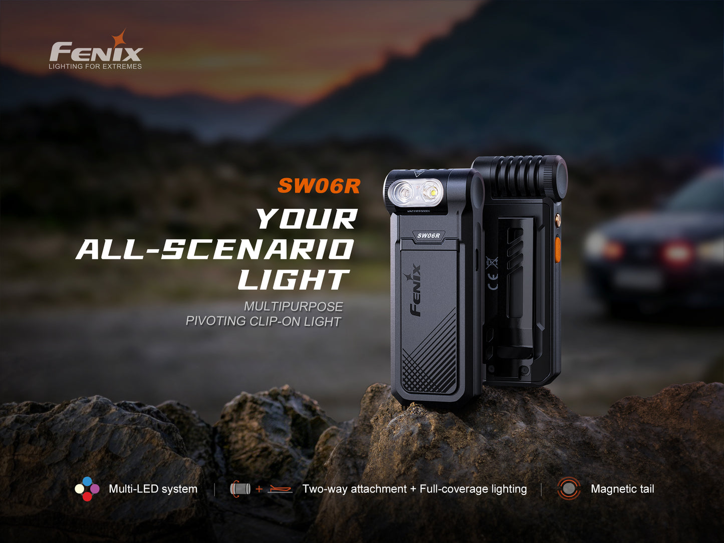 Fenix SW06R Multipurpose Clip Flashlight with Blinker Feature