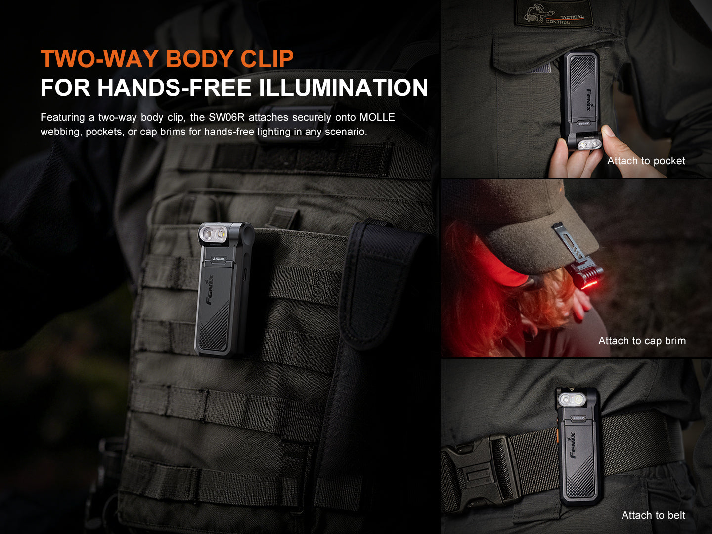 Fenix SW06R Multipurpose Clip Flashlight with Blinker Feature