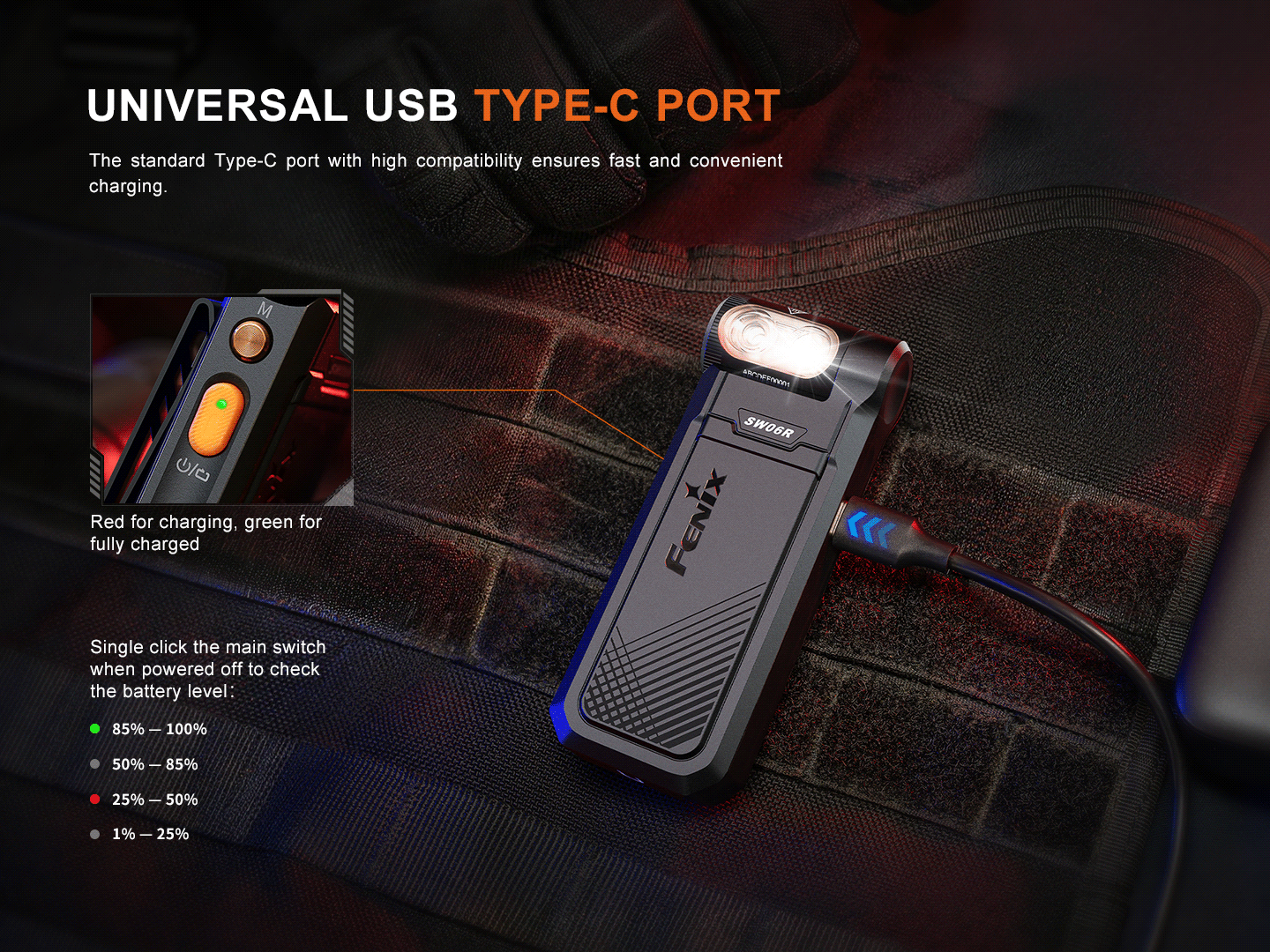 Fenix SW06R Multipurpose Clip Flashlight with Blinker Feature