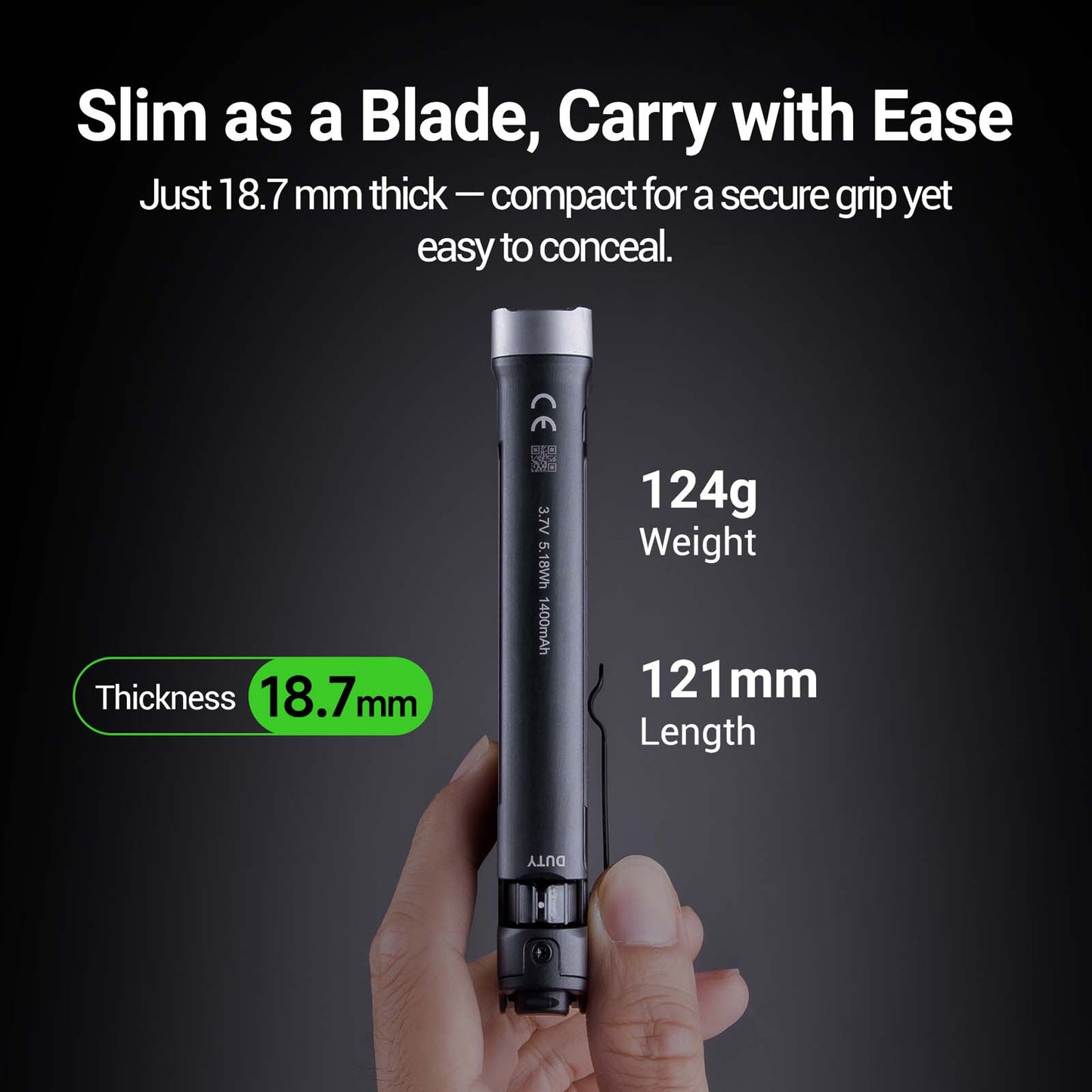 Nextorch TA70 Ultra-Slim EDC Tactical Flashlight [3500 Lumens I 220 Meters]