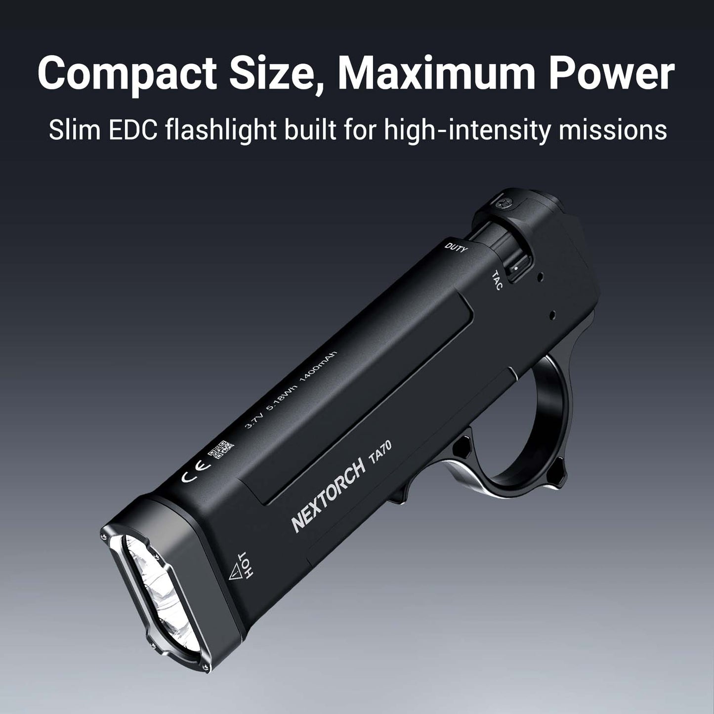 Nextorch TA70 Ultra-Slim EDC Tactical Flashlight [3500 Lumens I 220 Meters]