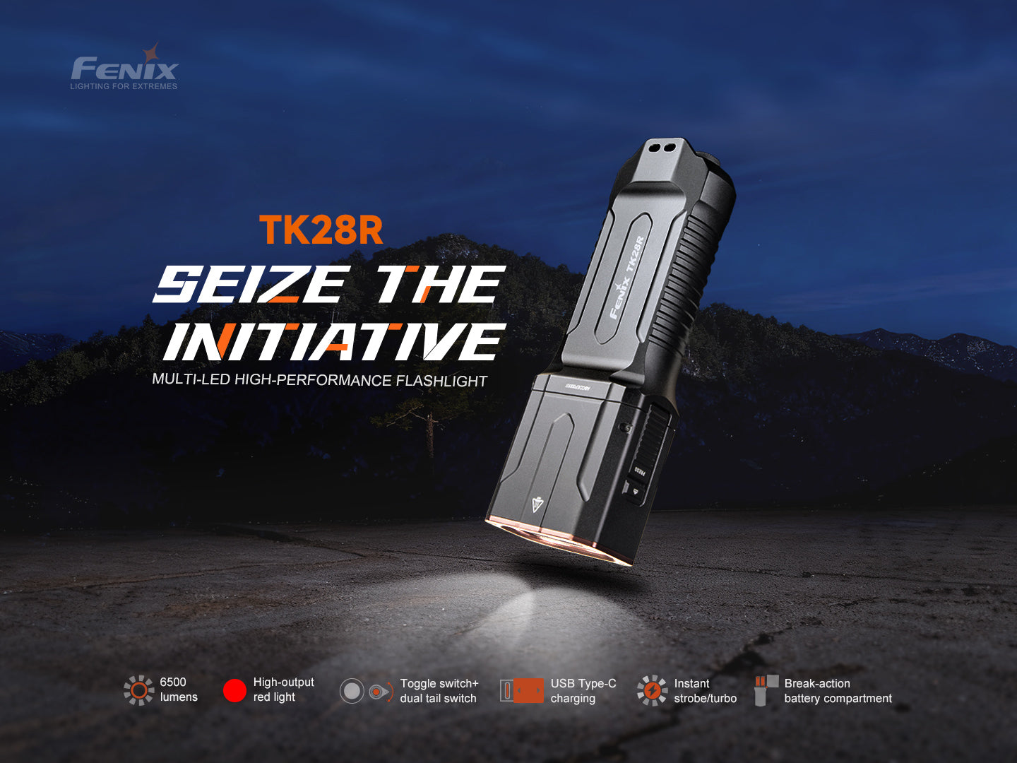 Fenix TK28R High Performance Tactical Flashlight [6500 Lumens I 400 Meters Throw]