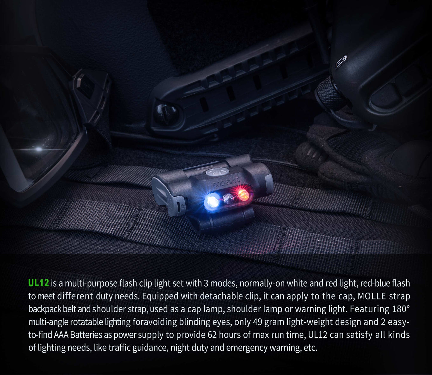 Nextorch UL12 Red & Blue Blinker with White Light
