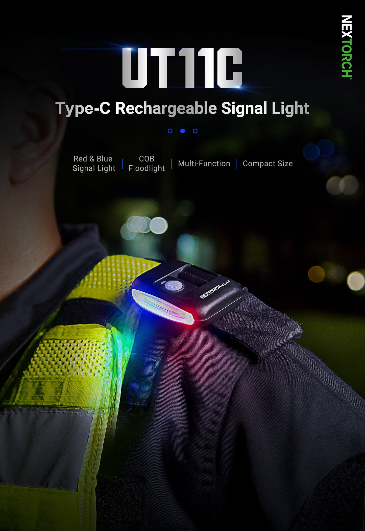 Nextorch UT11C Clip Light With Red-Blue Flash