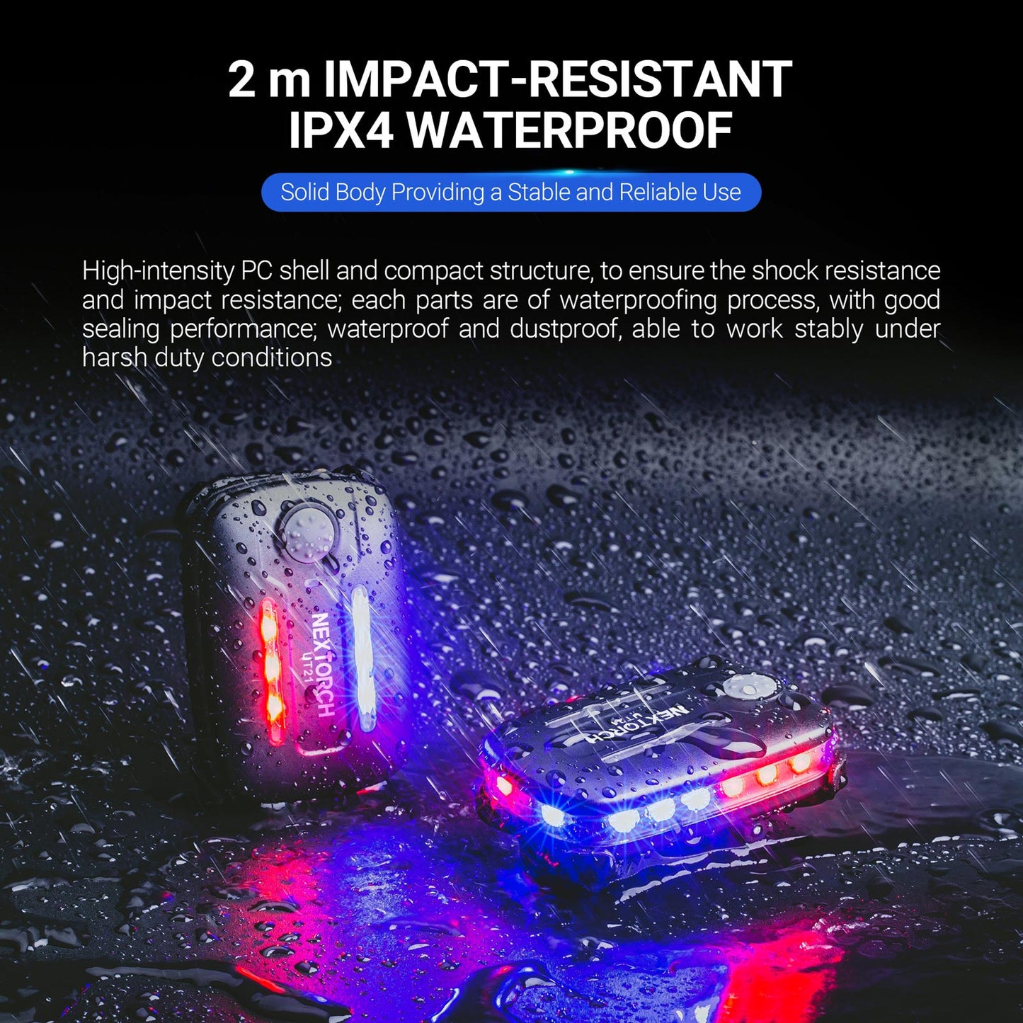 Nextorch UT21 Blue & Red Signal Light with White Light