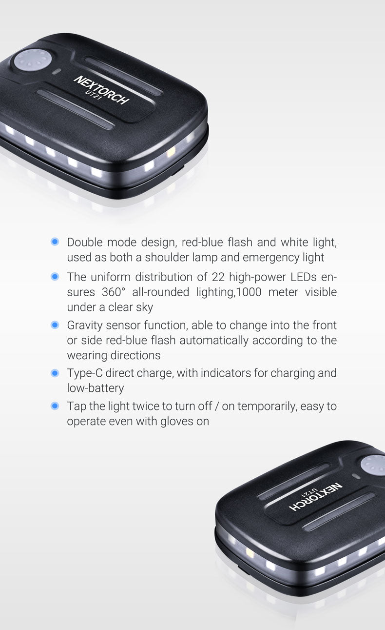 Nextorch UT21 Blue & Red Signal Light with White Light