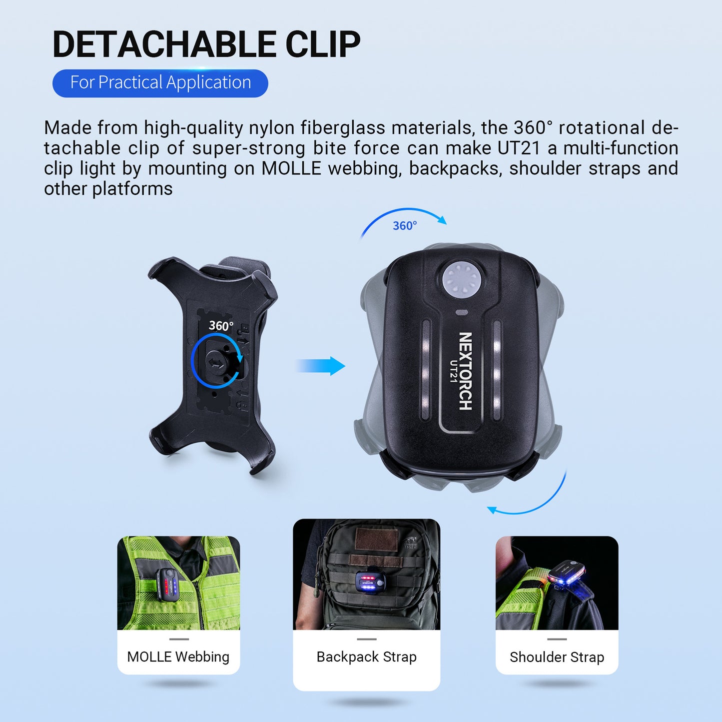 Nextorch UT21 Blue & Red Signal Light with White Light