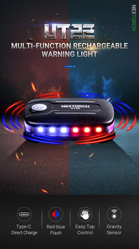 Nextorch UT22 Blue & Red Signal Light with White Light