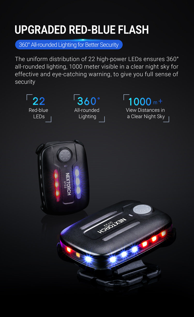 Nextorch UT22 Blue & Red Signal Light with White Light