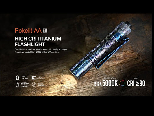 Acebeam Pokelite AA Titanium High CRI Flashlight