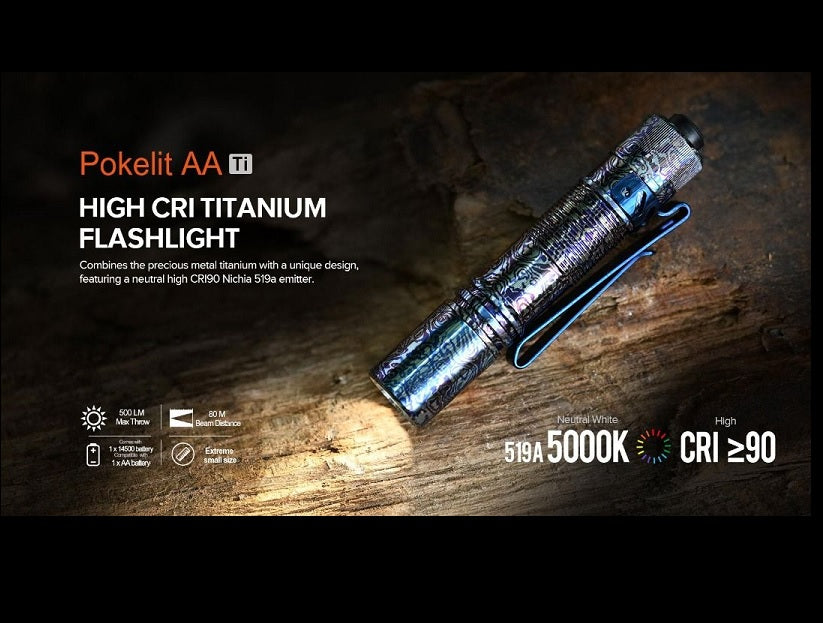 Acebeam Pokelite AA Titanium High CRI Flashlight
