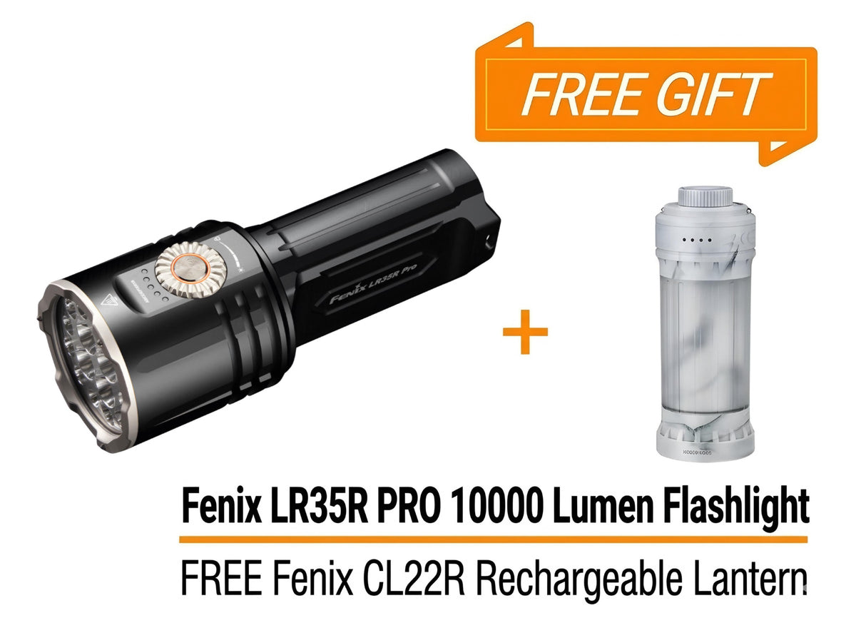 Bundle Deal - Fenix LR35R Pro Rechargeable Palm-Size Search Light + CL22R Camping Lantern