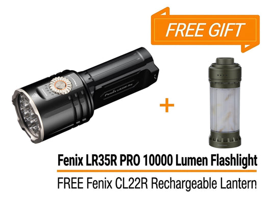Bundle Deal - Fenix LR35R Pro Rechargeable Palm-Size Search Light + CL22R Camping Lantern