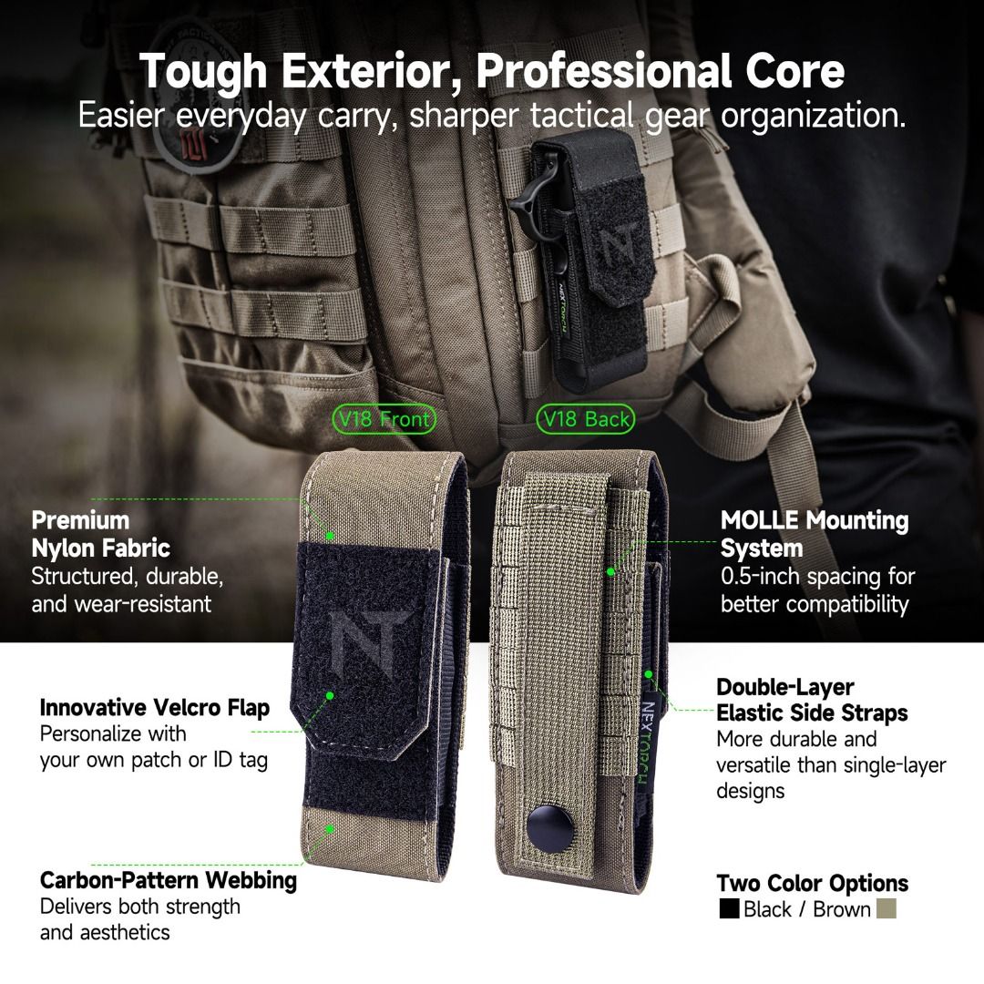Nextorch V18 Nylon Holster For Slim & Flat-Style Flashlight
