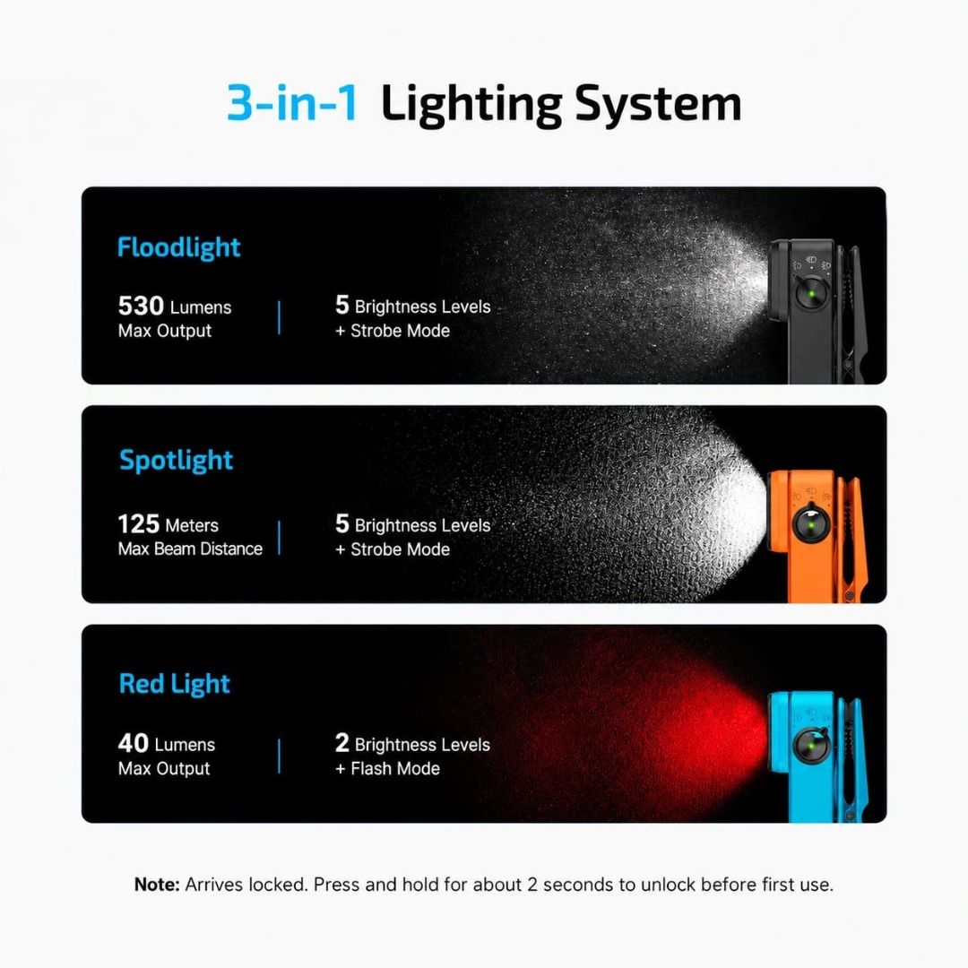 Olight Oclip 2 Pro Clip-On Flashlight [530 Lumens I 125 Meter I 40 Lumens]