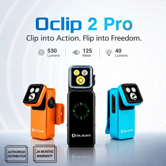 Olight Oclip 2 Pro Clip-On Flashlight [530 Lumens I 125 Meter I 40 Lumens]