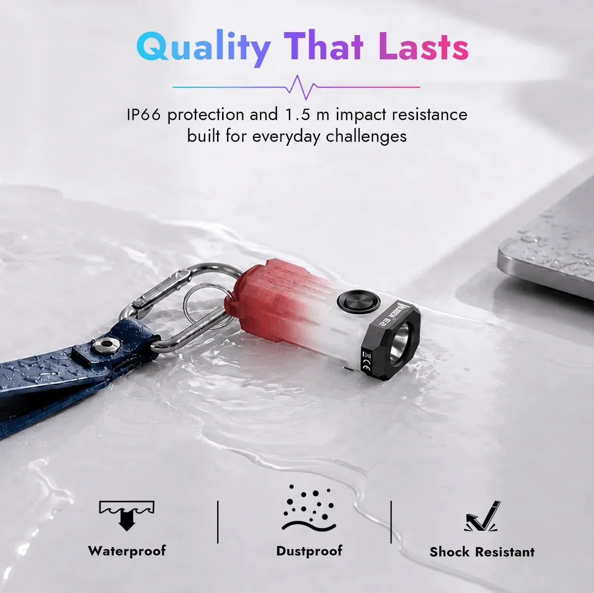 Wuben E2 Pulse Necklace / Keychain Flashlight