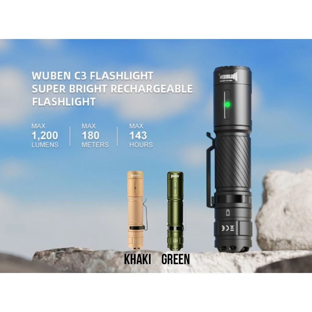 Wuben C3 Compact USB-C Rechargeable Flashlight