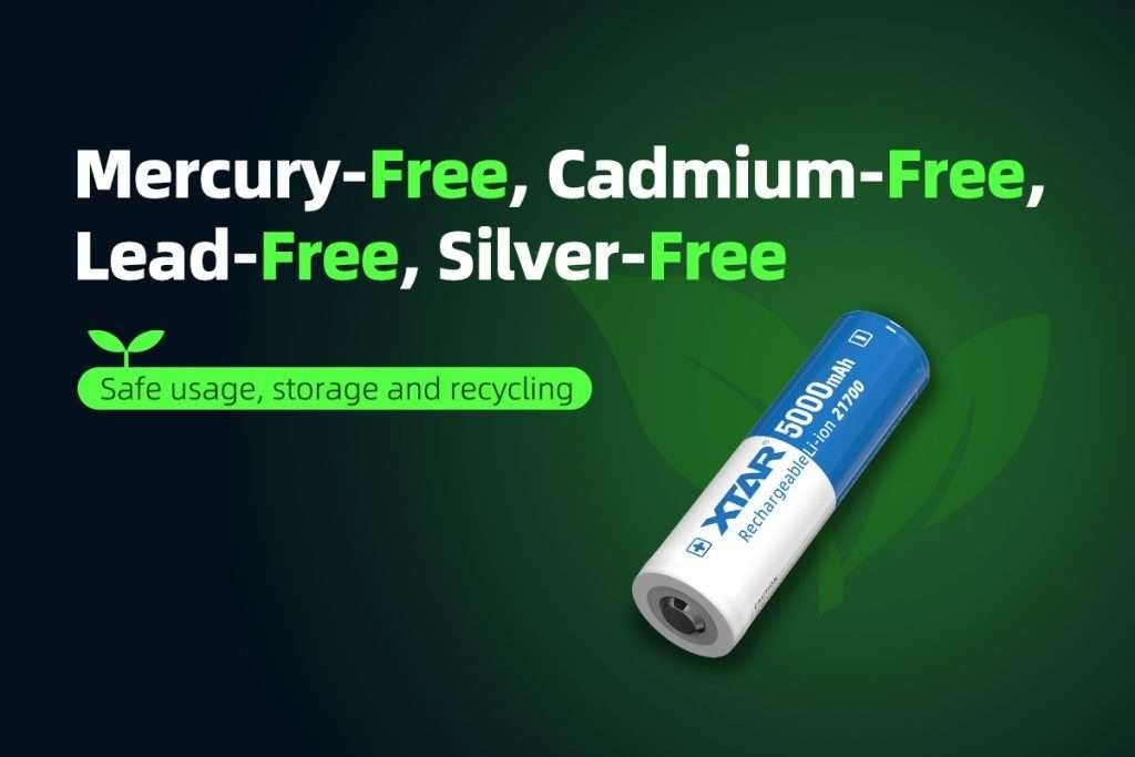 XTAR 5,000 mAh 25A 21700 Li-ion Rechargeable Battery ($19.90 Per Piece)