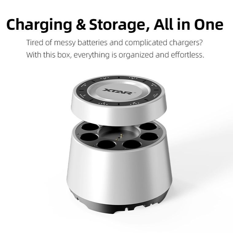 XTAR L8 Box Charging Station & Storage for AA & AAA Battery