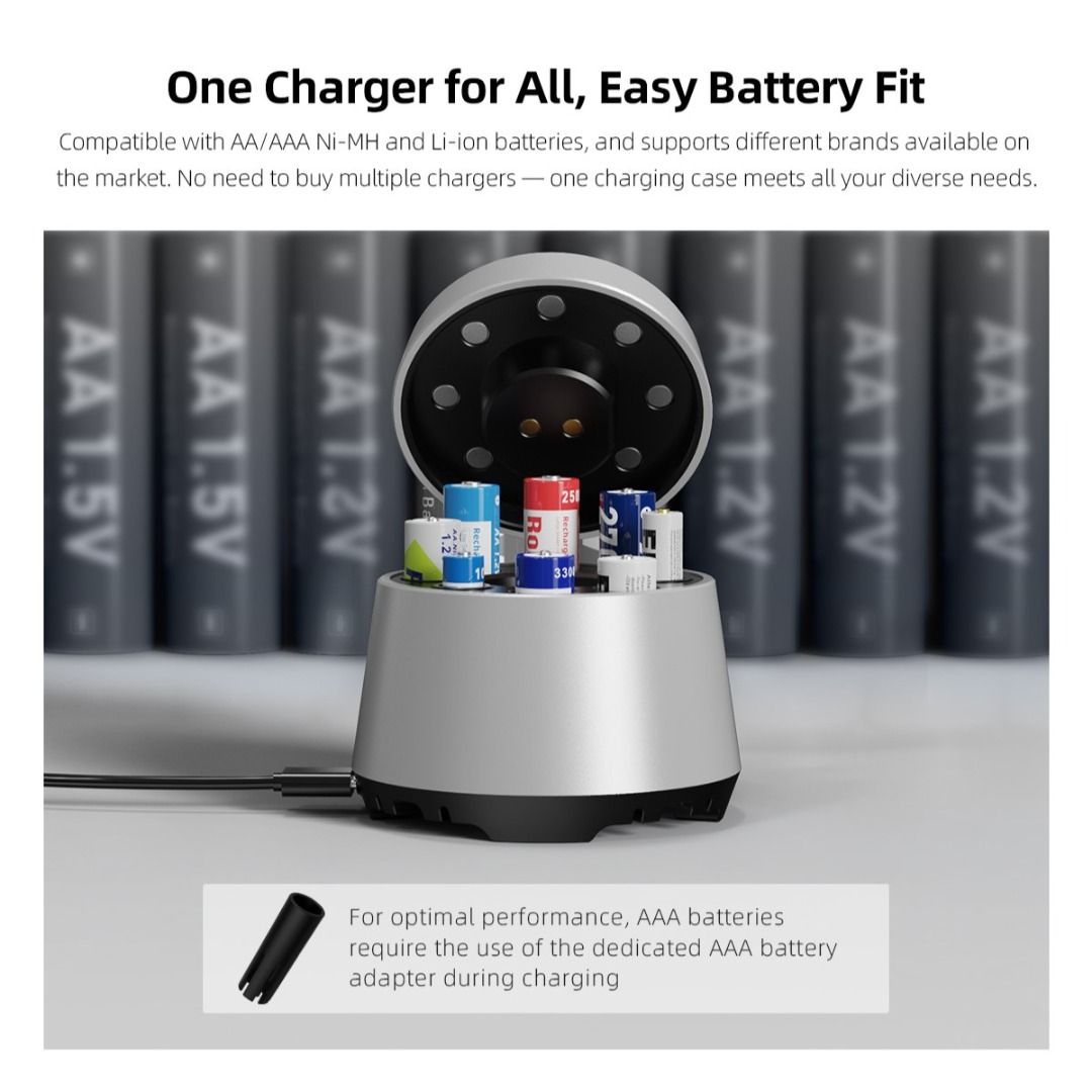 XTAR L8 Box Charging Station & Storage for AA & AAA Battery