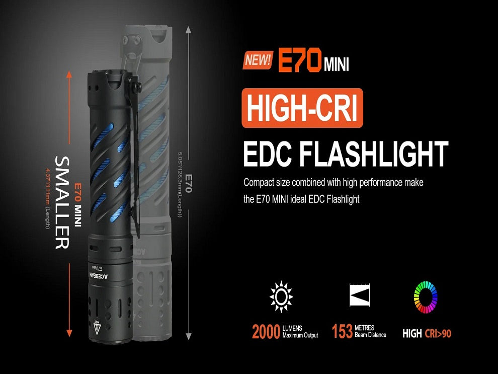 Acebeam E70 Mini High CRI LED Flashlight