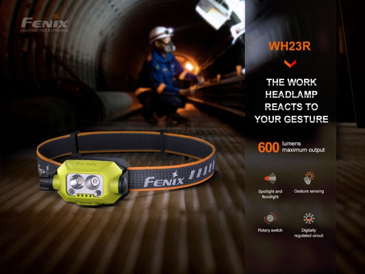 Fenix WH23R Dual Beam Distance LED Headlamp With Hand Gesture On / Off Function