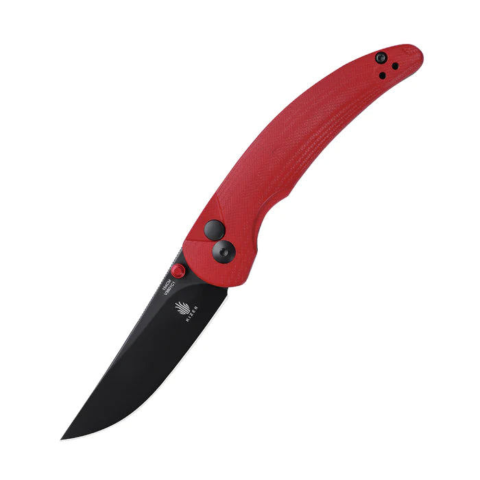 Kizer Swaggs Chili Pepper Button Lock Knife Red G-10 V3601C1