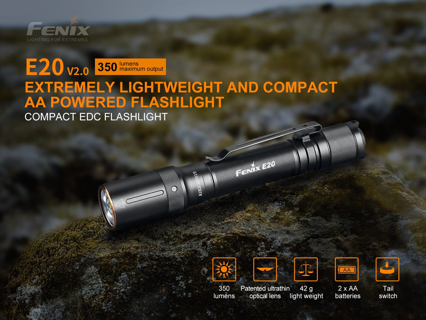 Fenix E20 V2 LED Flashlight