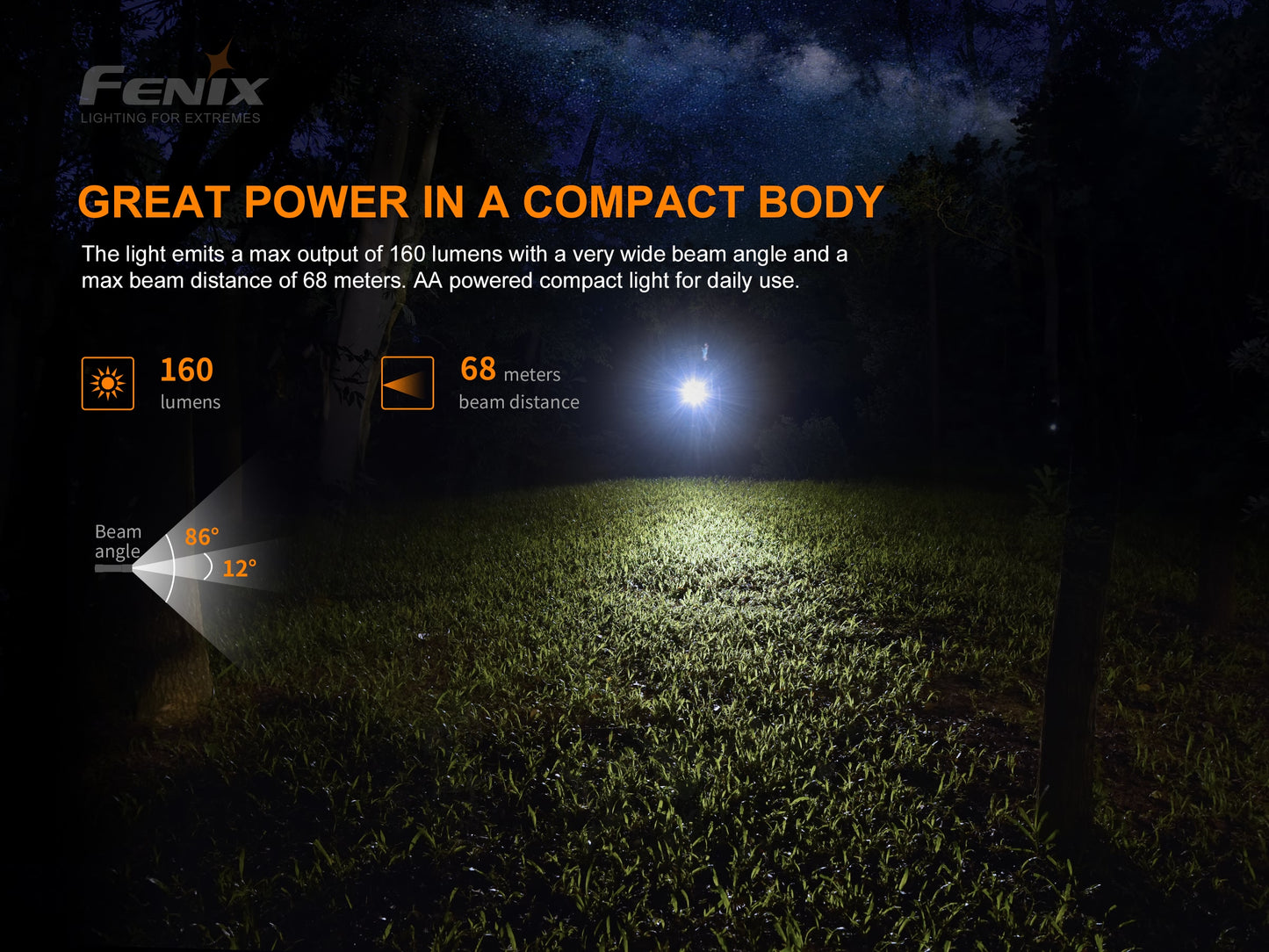 Fenix E12 V2 Compact Everyday Carry Flashlight