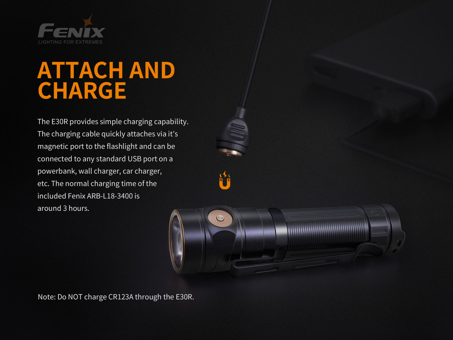 Fenix E30R Rechargeable LED Flashlight 1600 lumen
