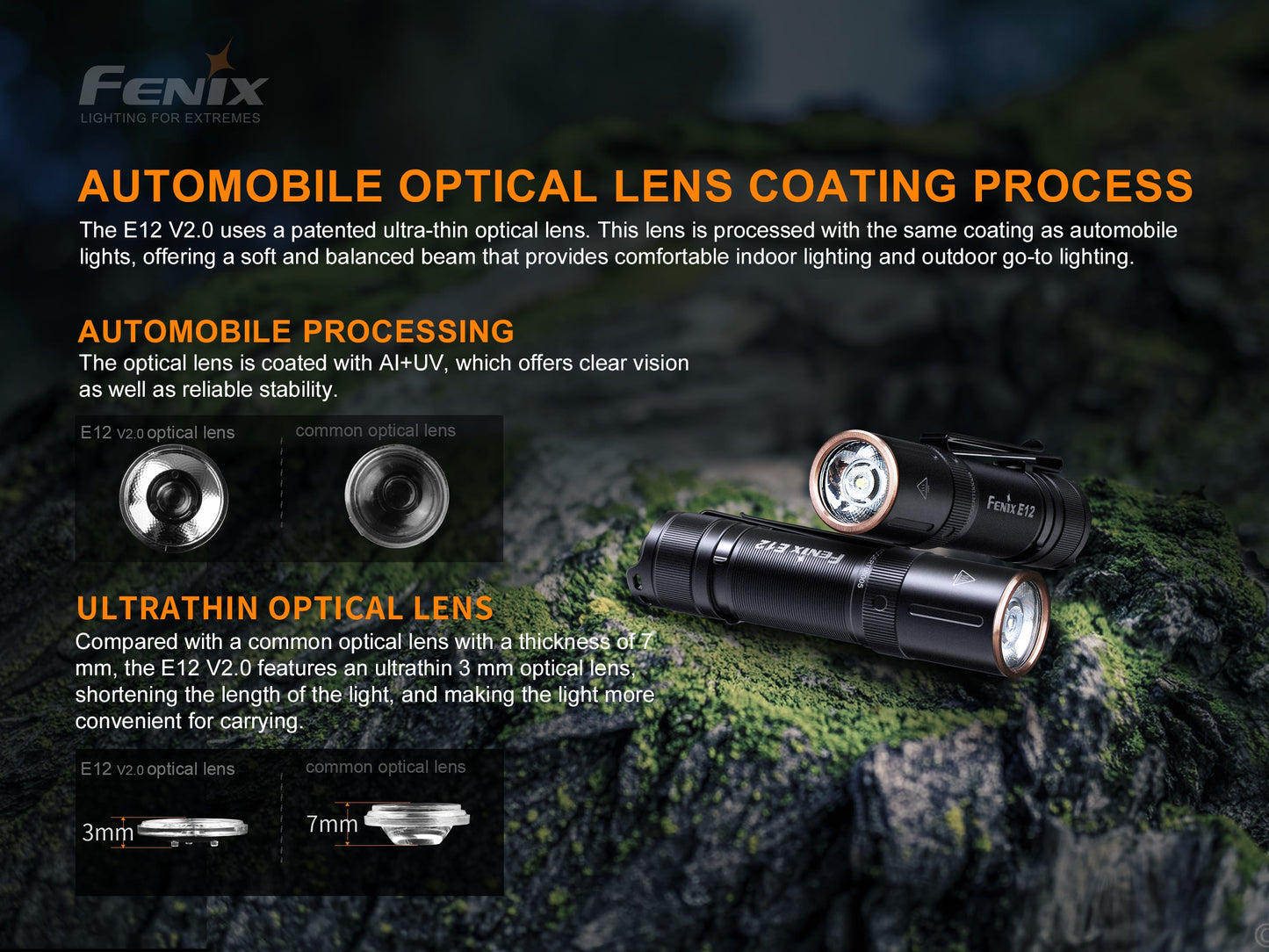 Fenix E12 V2 Compact Everyday Carry Flashlight