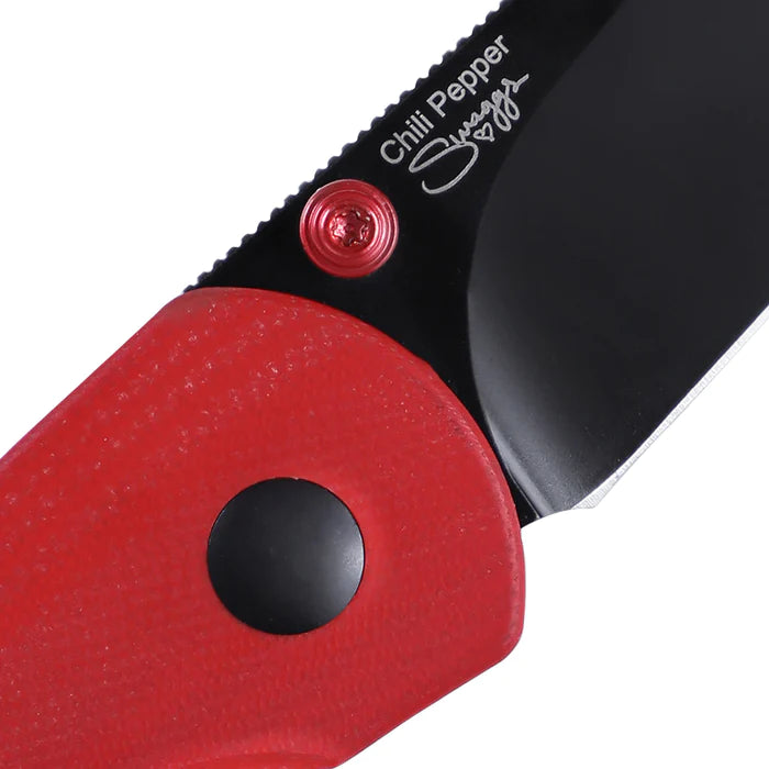 Kizer Swaggs Chili Pepper Button Lock Knife Red G-10 V3601C1