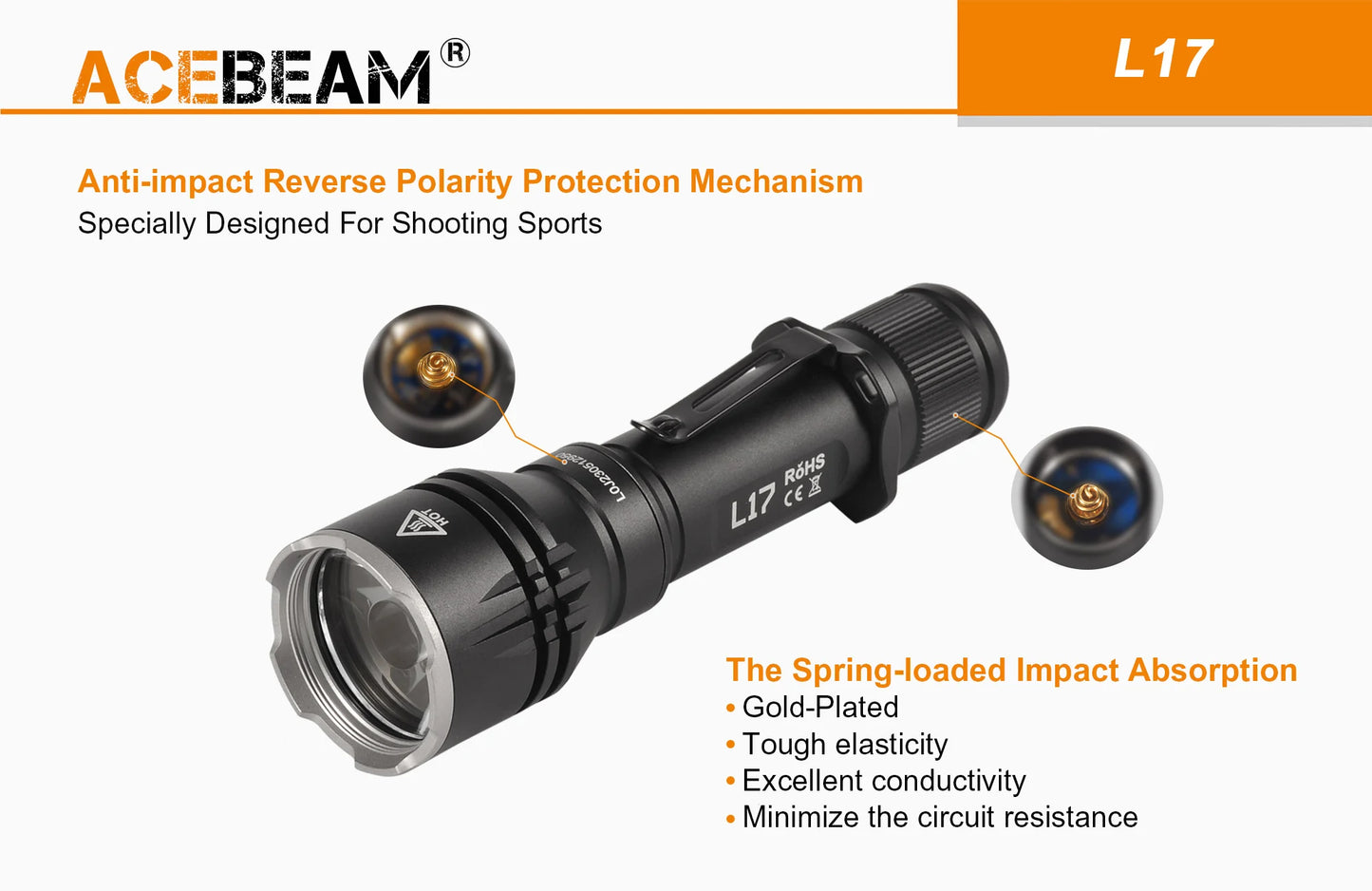 Acebeam L17 Compact Long Throw LED Flashlight