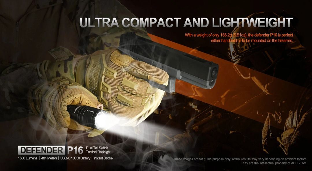 Acebeam Defender P16 Tactical Flashlight