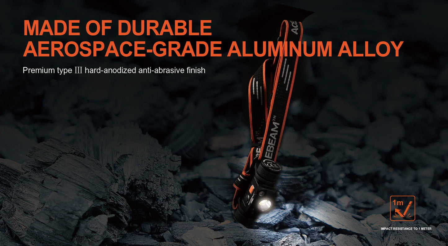 Acebeam H30 LED Headlamp with Auxiliary Side Lights - 4000 Lumens