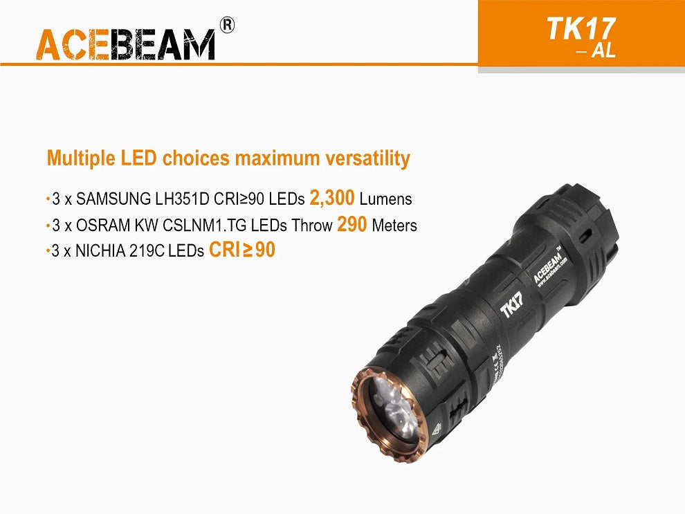 Acebeam TK17 Compact LED Flashlight 2,300 Lumen
