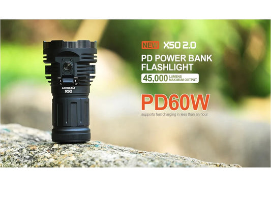 Acebeam X50 V2 Compact Handheld Searchlight / Flashlight 45,000 Lumens
