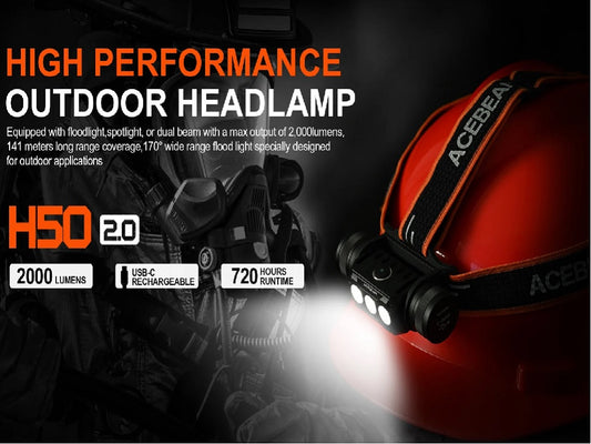 Acebeam H50 V2 High Power Headlamp [2000 Lumens]